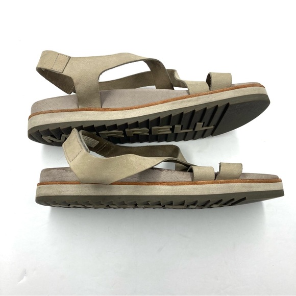 Merrell Leather Sandals  8 Taupe Velcro Juno BackStrap - Picture 3 of 16
